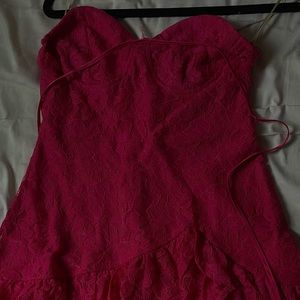 Pink Lace Mini Dress